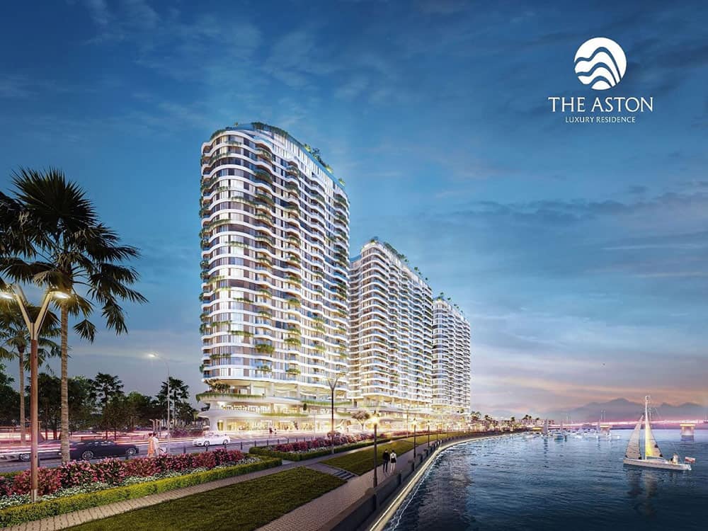 Dự án The Aston Luxury Residence nổi bật bên vịnh Nha Trang. Hình ảnh phối cảnh.